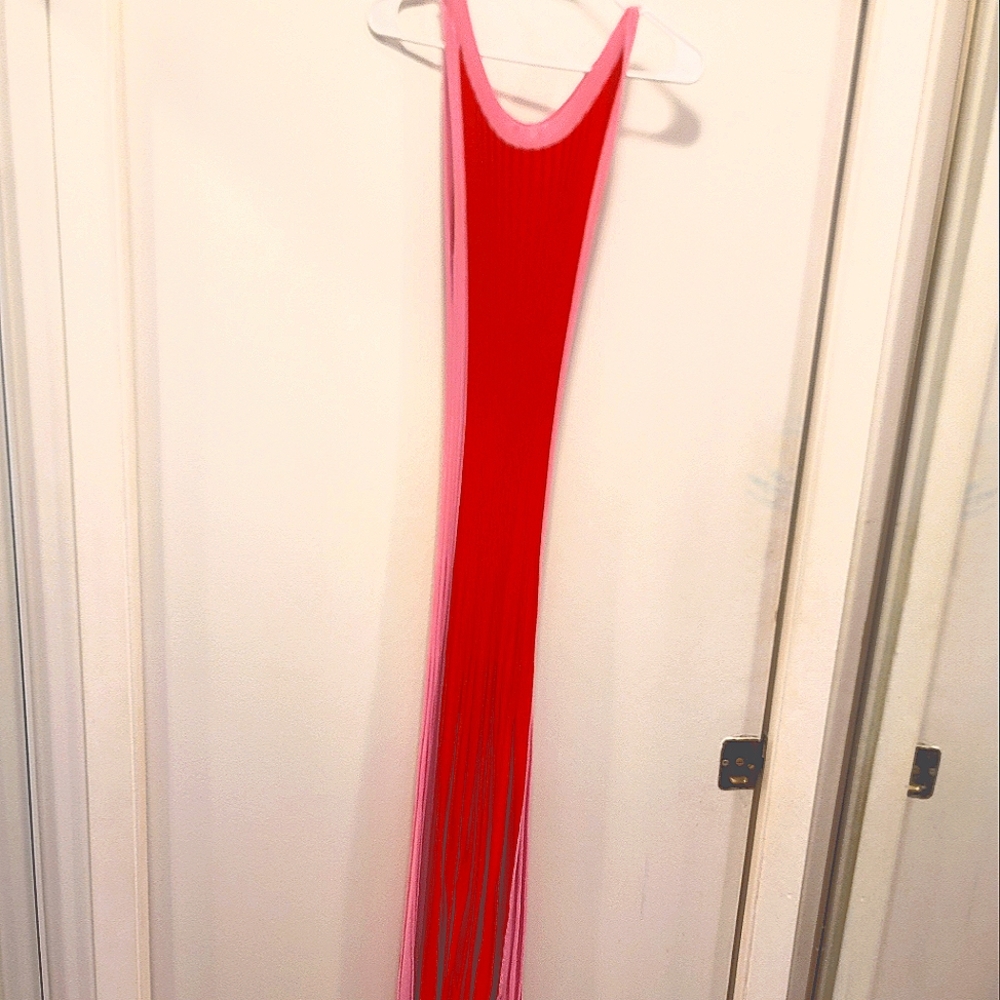 Two tone pink and red Zara maxi dress